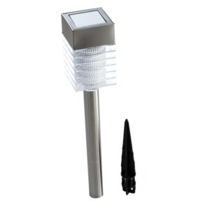 SERENE Serene Square LED Solar Path Light Silver and White